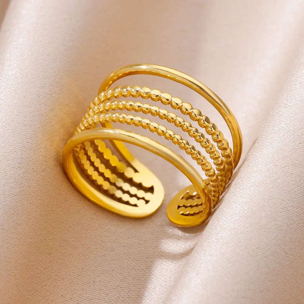 Stainless Steel Rings Gold Plated