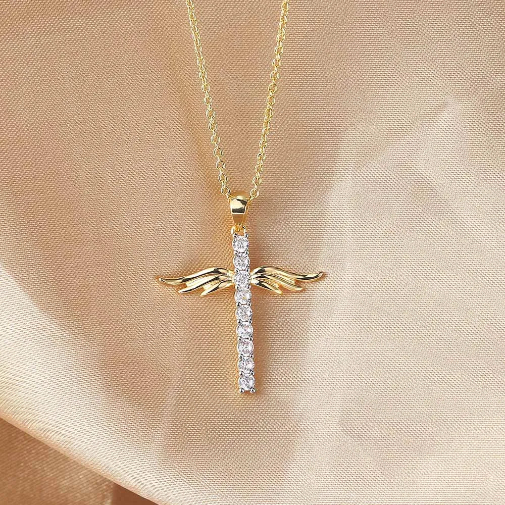 Angel Wings Cross Pendant celebrity