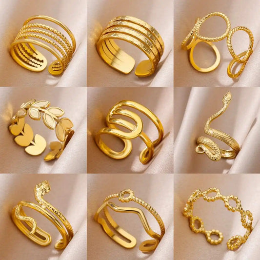 Stainless Steel Rings Gold Plated